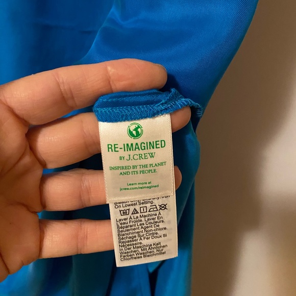 NWT J. Crew Scoopneck Cupro-blend Gwenyth Slip Dress XS Blue - Picture 3 of 6